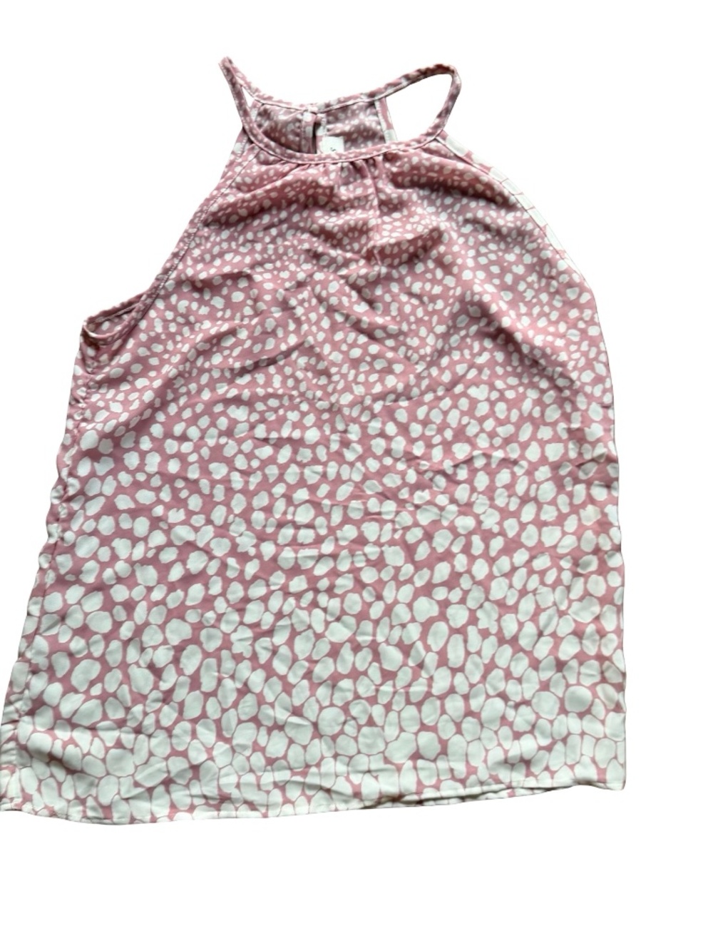 Haptics Size Medium Pink and White Flowy Tank Top